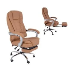 BF9700 Relax Πολυθρόνα Γραφείου Διευθυντή, με Υποπόδιο, Βάση Χρώμιο,67x72x120/128εκ PU Μπεζ