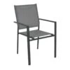LANSON Πολυθρόνα Κήπου Βεράντας, 55x55x86εκ Μέταλλο Βαφή Ανθρακί Textilene Grey