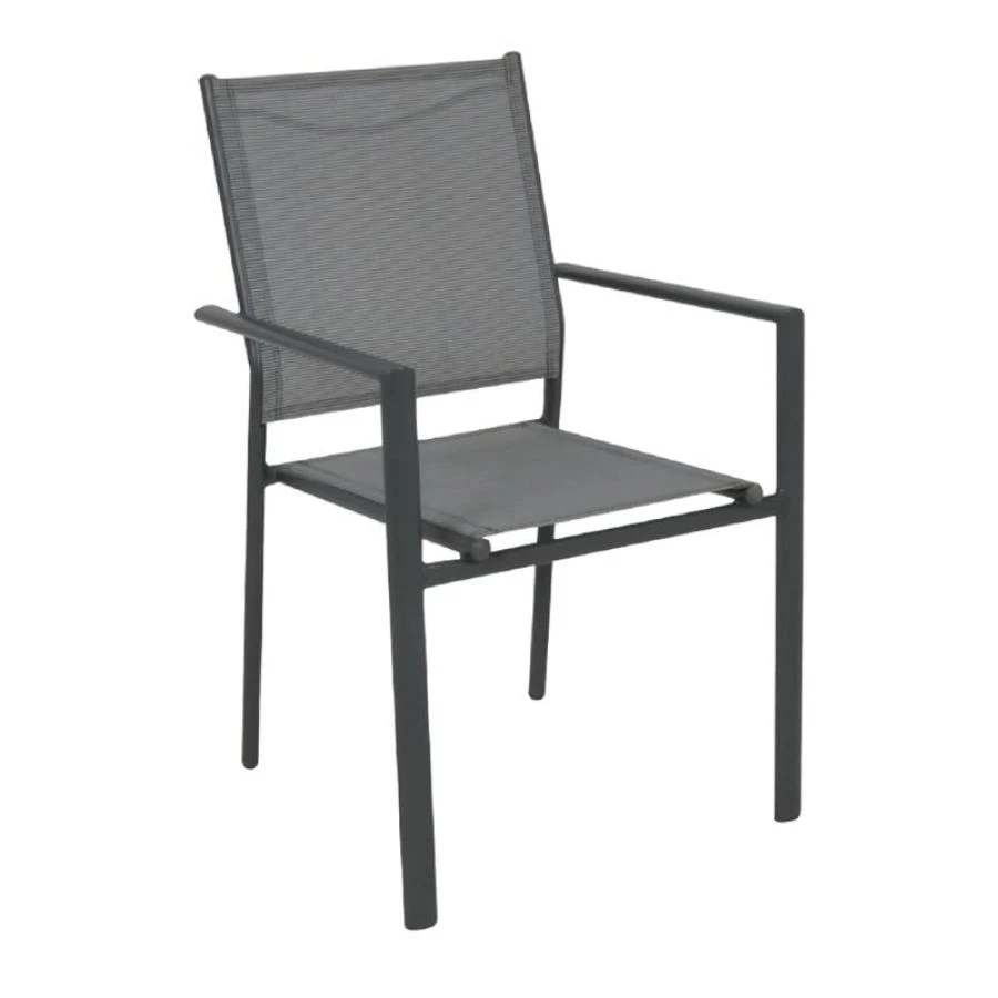 LANSON Πολυθρόνα Κήπου Βεράντας, 55x55x86εκ Μέταλλο Βαφή Ανθρακί Textilene Grey 1 LANSON Πολυθρόνα Κήπου Βεράντας, 55x55x86εκ Μέταλλο Βαφή Ανθρακί Textilene Grey