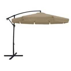 ΟΜΠΡΕΛΑ HANGING Αλουμινίου Σκελετός Ανθρακί, Ύφασμα Μπεζ, Βάση Φ 3m (H 2,6m) Μέταλλο Βαφή Ανθρακί