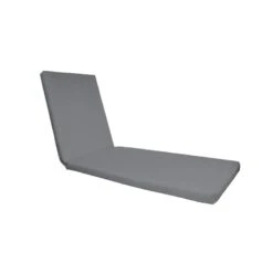 SUNLOUNGER Μαξιλάρι Ξαπλώστρας 196(78+118)x60x7εκ Ύφασμα Γκρι Water Repellent, Foam+Polyester Φερμουάρ-Velcro