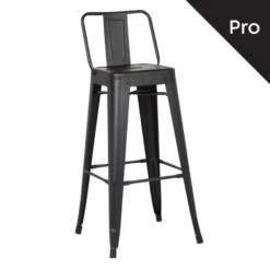 RELIX Σκαμπό Bar-Pro με Πλάτη, 43x43x76/100εκ Μέταλλο Βαφή Μαύρο Matte