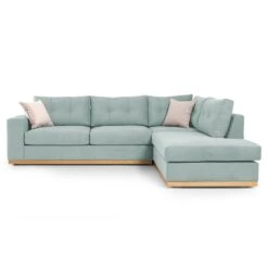 Γωνιακός καναπές αριστερή γωνία Boston Pakoworld ύφασμα Ciel-cream 280x225x90εκ