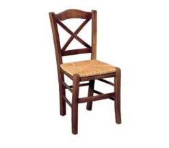 METRO Καρέκλα 43x47x88εκ Οξιά Βαφή Εμποτισμού Καρυδί, Κάθισμα Ψάθα