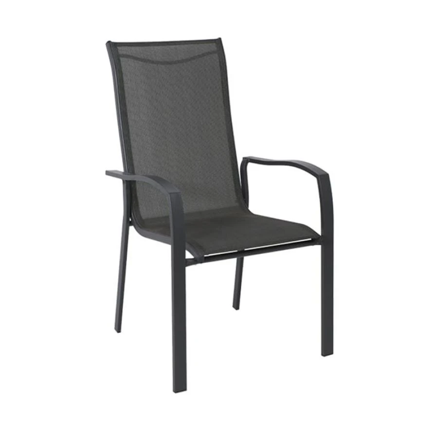 VERONA Dining Πολυθρόνα Κήπου - Βεράντας, 56x70x96εκ Μέταλλο Βαφή Ανθρακί, Textilene Γκρι 1 VERONA Dining Πολυθρόνα Κήπου - Βεράντας, 56x70x96εκ Μέταλλο Βαφή Ανθρακί, Textilene Γκρι