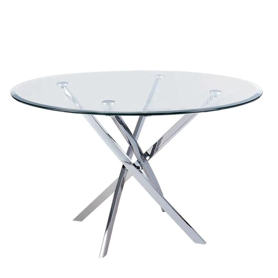 POSTO Τραπέζι Τραπεζαρίας Κουζίνας Φ120 H.73εκ Χρώμιο, Γυαλί 10mm 1 POSTO Τραπέζι Τραπεζαρίας Κουζίνας Φ120 H.73εκ Χρώμιο, Γυαλί 10mm