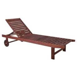 LUGANO Ξαπλώστρα Ξύλο Acacia, 65x196x32εκ Απόχρωση Καρυδί