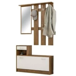 Έπιπλο εισόδου Jamie Pakoworld καρυδί-λευκό 100x27,5x187εκ -Vougioukas 18810 epiplo eisothoi jamie pakoworld karithi leiko 100 275 187ek 2