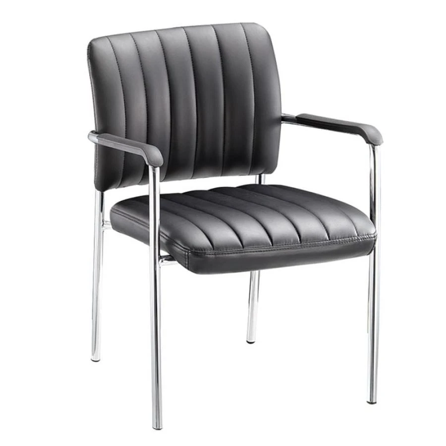 DENIM Πολυθρόνα Γραφείου Επισκέπτη Χρώμιο, 57x60x83εκ Pu Μαύρο 1 DENIM Πολυθρόνα Γραφείου Επισκέπτη Χρώμιο, 57x60x83εκ Pu Μαύρο