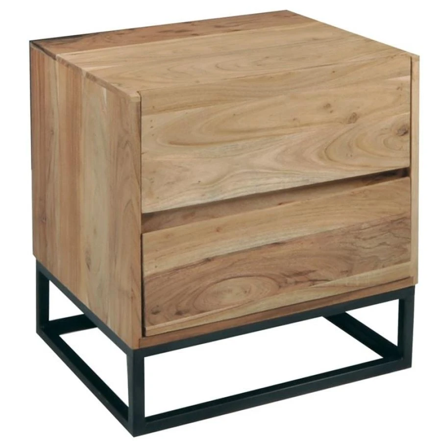 NEPAL Κομοδίνο 50x40x55εκ Μέταλλο Βαφή Μαύρο, Ξύλο Ακακία Φυσικό 1 NEPAL Κομοδίνο 50x40x55εκ Μέταλλο Βαφή Μαύρο, Ξύλο Ακακία Φυσικό