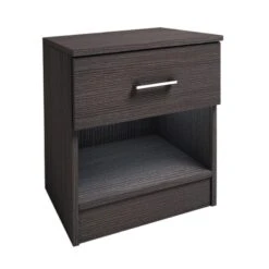 LIFE Κομοδίνο με 1 Συρτάρι 41x32x48εκ, Απόχρωση Zebrano