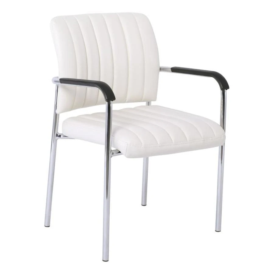 DENIM Πολυθρόνα Γραφείου Επισκέπτη Χρώμιο, 57x60x83εκ Pu Άσπρο 1 DENIM Πολυθρόνα Γραφείου Επισκέπτη Χρώμιο, 57x60x83εκ Pu Άσπρο