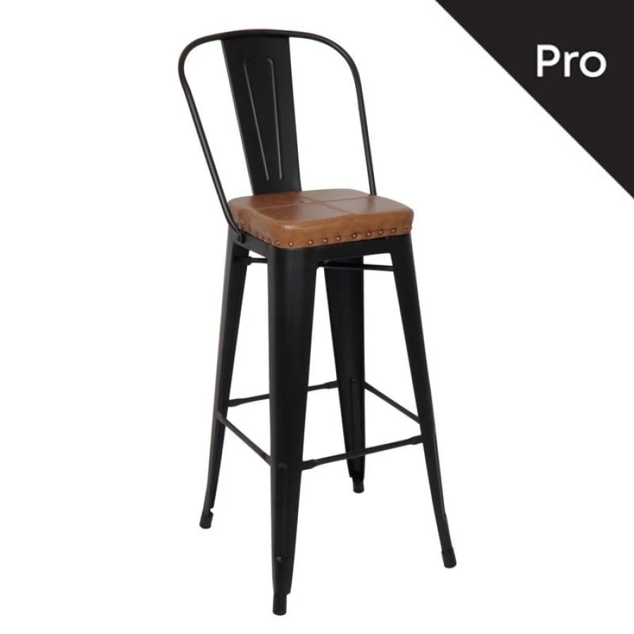 RELIX Σκαμπό Bar-Pro με Πλάτη, 43x48x78/114εκ Μέταλλο Βαφή Μαύρο Matte, Pu Camel 1 RELIX Σκαμπό Bar-Pro με Πλάτη, 43x48x78/114εκ Μέταλλο Βαφή Μαύρο Matte, Pu Camel