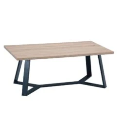 HANSON Τραπεζάκι Σαλονιού Καθιστικού, 110x60x45εκ Μέταλλο Βαφή Μαύρο, Sonoma