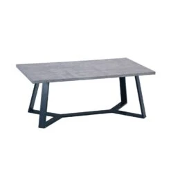 HANSON Τραπεζάκι Σαλονιού Καθιστικού, 110x60x45εκ Μέταλλο Βαφή Μαύρο, Cement