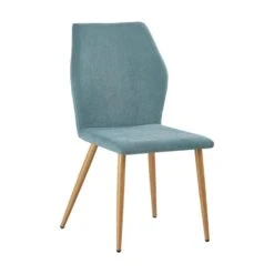 LETO Καρέκλα Τραπεζαρίας Κουζίνας, 46x57x86εκ Μέταλλο Βαφή Φυσικό, Ύφασμα Βεραμάν