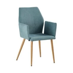 LETO Πολυθρόνα Τραπεζαρίας Κουζίνας, 55x56x86εκ Μέταλλο Βαφή Φυσικό, Ύφασμα Βεραμάν