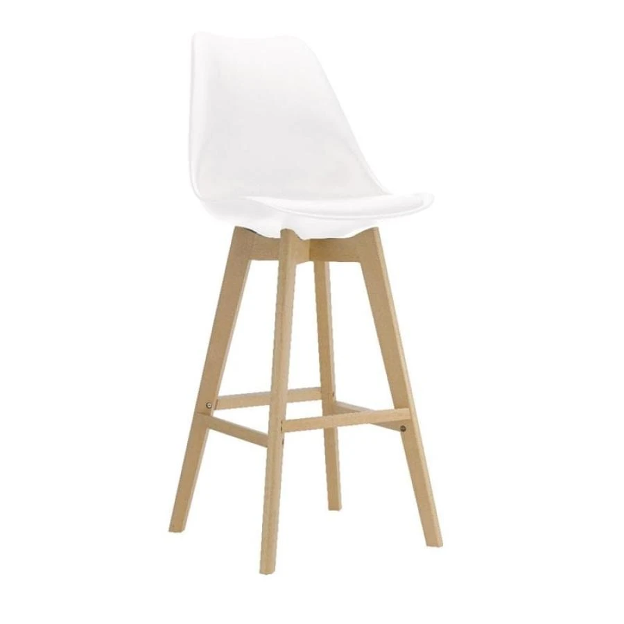 MARTIN Σκαμπό BAR 49x57x74/111εκ Οξιά Φυσικό, PP-Pu Άσπρο, Μονταρισμένη Ταπετσαρία 1 MARTIN Σκαμπό BAR 49x57x74/111εκ Οξιά Φυσικό, PP-Pu Άσπρο, Μονταρισμένη Ταπετσαρία