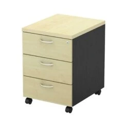 ΣΥΡΤΑΡΙΕΡΑ Τροχήλατη, Με 3 συρτάρια, 40x48x56εκ Απόχρωση Dark Grey - Beech