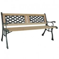 Bistro Παγκάκι Μαντεμένιο Ξύλινο 2 Θέσεων 123x54x74εκ