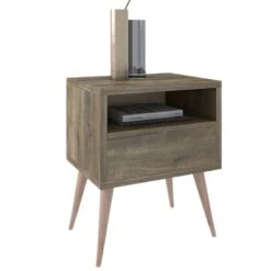 Κομοδίνο Ξύλινο 1 Συρτάρι 60x40x62εκ