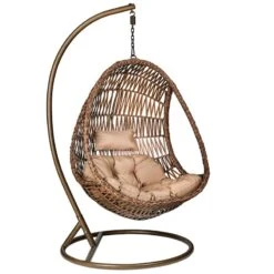 Aurora Μονή Κούνια Φωλία Μεταλλική Wicker Φ105x199εκ