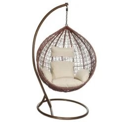 Olivia Μονή Κούνια Φωλία Μεταλλική Wicker Φ105x200εκ