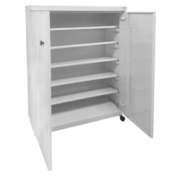 Παπουτσοθήκη Μεταλλική Γαλβανισμένη Δίφυλλη Τροχήλατη 80x36x106εκ -Vougioukas Metallikes ntoulapes exwterikou xwrou 7