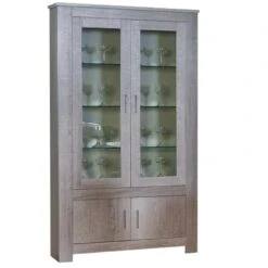 Βιτρίνα Ξύλινη Με Τζάμι 112x40x198εκ