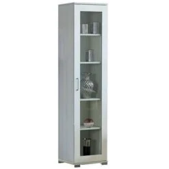 Βιτρίνα Ξύλινη Με Τζάμι 45x38x187εκ