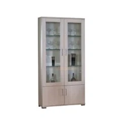 Βιτρίνα Ξύλινη Με Τζάμι 90x40x187εκ