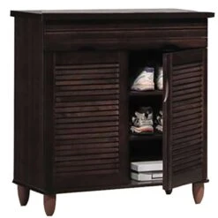 Παπουτσοθήκη Ξύλινη 2φυλλη Με Συρτάρι 78x38x83εκ