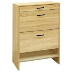 Παπουτσοθήκη Ξύλινη 2φυλλη 1 Συρτάρι 10 Ζευγών 63x24x106εκ