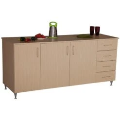 Ντουλάπι Ξύλινο 3φυλλο Με 4 Συρτάρια 180x60x85εκ