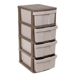 Ζήβα Κλειστή Πλαστική Συρταριέρα Με 4 Συρτάρια 40x50x99εκ