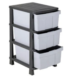 Τάρα Κλειστή Πλαστική Συρταριέρα Με 3 Συρτάρια 40x50x77εκ