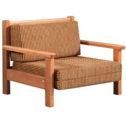 Licra Πολυθρόνα Κρεβάτι Ξύλινη Ύφασμα 120x85x83εκ