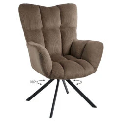 Hilda Περιστρεφόμενη Πολυθρόνα Μεταλλική Κοτλέ 62x72x88εκ