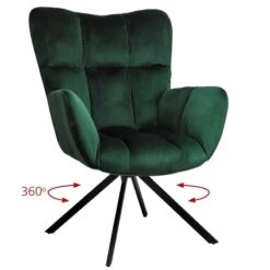 Hilda Περιστρεφόμενη Πολυθρόνα Μεταλλική Βελουτέ 62x72x88εκ -Vougioukas Polithrones mprezeres saloniou spitiou 4