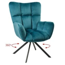 Hilda Περιστρεφόμενη Πολυθρόνα Μεταλλική Βελουτέ 62x72x88εκ -Vougioukas Polithrones mprezeres saloniou spitiou 5