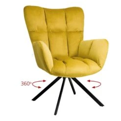 Hilda Περιστρεφόμενη Πολυθρόνα Μεταλλική Βελουτέ 62x72x88εκ -Vougioukas Polithrones mprezeres saloniou spitiou 6