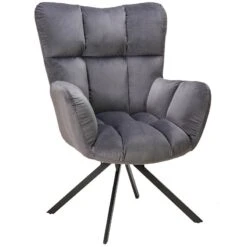 Hilda Περιστρεφόμενη Πολυθρόνα Μεταλλική Βελουτέ 62x72x88εκ -Vougioukas Polithrones mprezeres saloniou spitiou 7