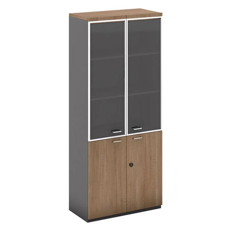 Proline Βιβλιοθήκη Με Γυάλινες Πόρτες Ξύλινη Δίφυλλη 80x40x200εκ 2 Proline Βιβλιοθήκη Με Γυάλινες Πόρτες Ξύλινη Δίφυλλη 80x40x200εκ - Image 2