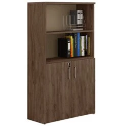 Βιβλιοθήκη Ξύλινη Με 2 Πόρτες 80x38x150εκ