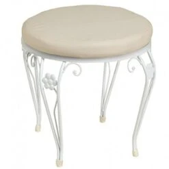 Σκαμπώ Fer Forge Μασίφ Με Φύλλα Φ44x40εκ