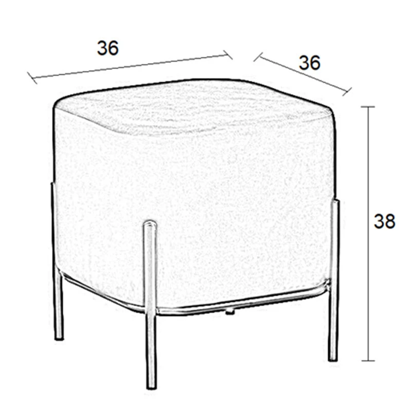 Bella/S Σκαμπώ Βελουτέ 36x36x38εκ 4 Bella/S Σκαμπώ Βελουτέ 36x36x38εκ - Image 4