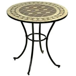 Ψηφιδωτό Τραπέζι Κήπου Μεταλλικό Φ76x75εκ