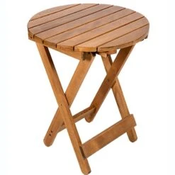 Ήρα Τραπέζι Κήπου Ξύλινο Πτυσσόμενο Φ60x75εκ