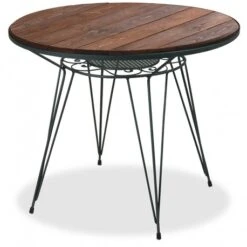 Τραπέζι Κήπου Fer Forge Με Σουηδικό Ξύλο Φ110x75εκ