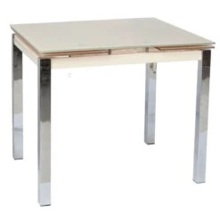 Glamour Τραπέζι Γυάλινο 80/120x65x75εκ